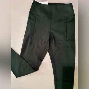 NWT Danskin Leggings Satin Stitch Hunter Green Sz M